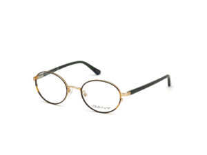 frame glasses gant men women unisex oval brown havana and gold metal bridge plastic sides