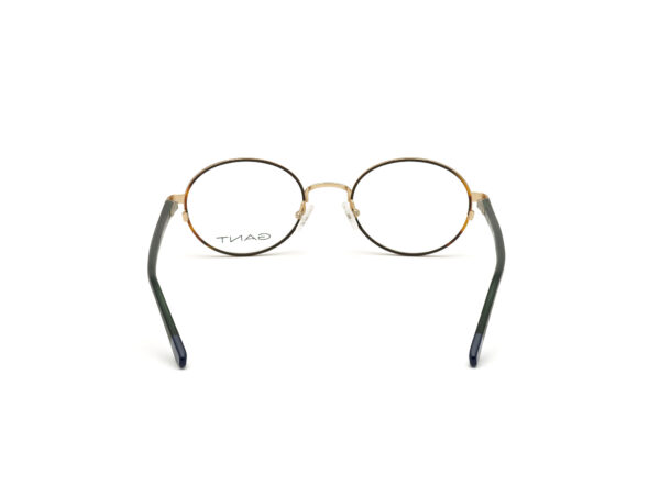 frame glasses gant men women unisex oval brown havana and gold metal bridge plastic sides