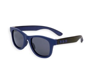 sunglasses kids b&s boys square shape navy blue front black temples elastic tr90 fume polarized lenses uvprotection