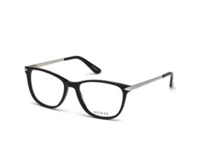 frame glasses guess women square black acetate silver rods glitter