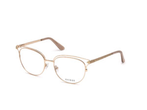 frame glasses guess women round butterfly pink gold metal rods with glitter