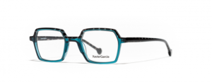 frame glasses xavier garcia men women small square petrol acetate black details