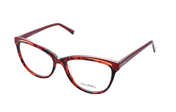 frame glasses anna riska women butterfly shape red tartaruga with transparent details