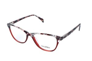 frame glasses anna riska women butterfly shape burgundy and grey bicolor acetate