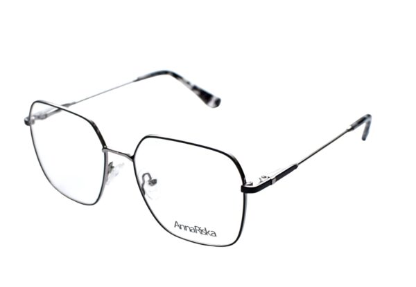 frame glasses anna riska women square shape metallic black-silver color