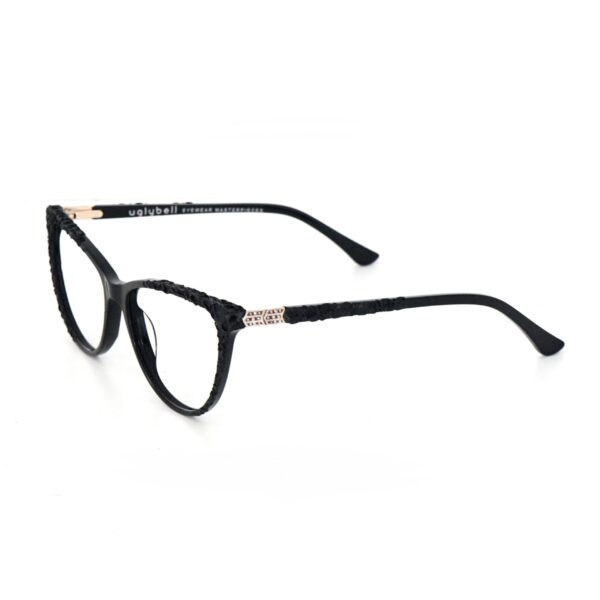 frame glasses ugly bell women butterfly shape black acetate handmade handcrafted carved details