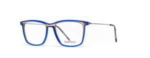 frame glasses xavier garcia men women square blue electric acetate with transparent details metal sides