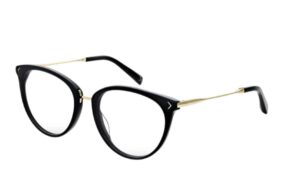 frame glasses karen millen women round butterfly black acetate gold metal temples and bridge