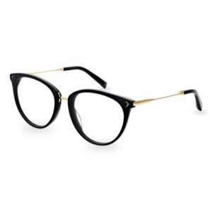 frame glasses karen millen women round butterfly black acetate gold metal temples and bridge