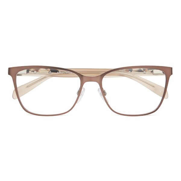 frame glasses karen millen women rectangular light brown stainless steel acetate temples