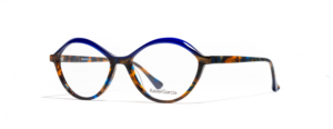 frame glasses xavier garcia eyeshape brown havana and blue acetate