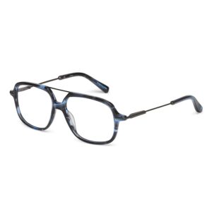 frame glasses sergio tacchini men oversized square navy blue and black acetate gun metallic double bridge and temples