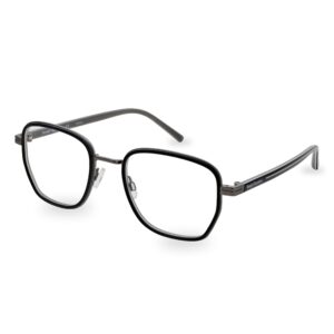 frame glasses sergio tacchini men square black acetate gun metallic bridge and hinges