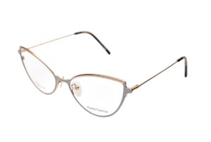 frame glasses xavier garcia women titanium frame white and rose gold color cat eye shape titanium frame