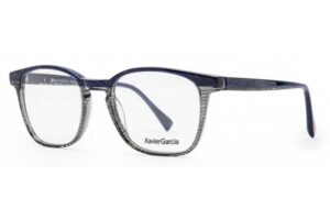 frame glasses xavier garcia men women square dark blue acetate transparent details