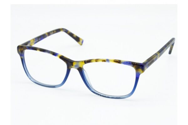 frame glasses anna riska women square shape brown tartaruga and crystal blue bicolor