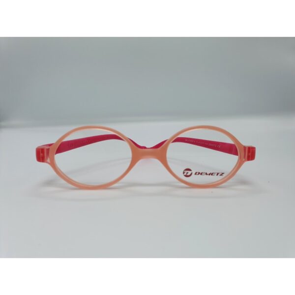 frame glasses kids demetz flexible plastic oval shape pink color