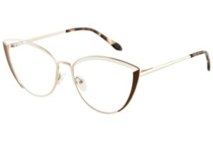 glasses frame envy women butterfly shape metallic gold color brown details