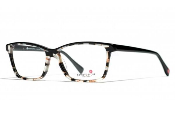 frame glasses xavier garcia rectangular slight butterfly black and white acetate