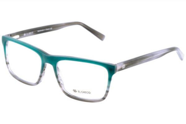 frame glasses el greco men women unisex rectangular shape acetate petrol-grey bicolor