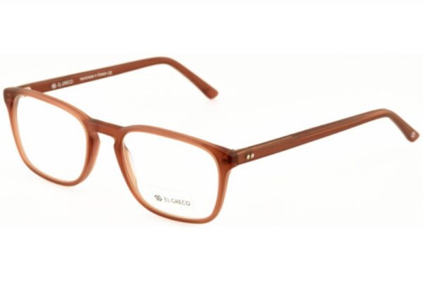 frame glasses el greco men women unisex rectangular shape brown acetate