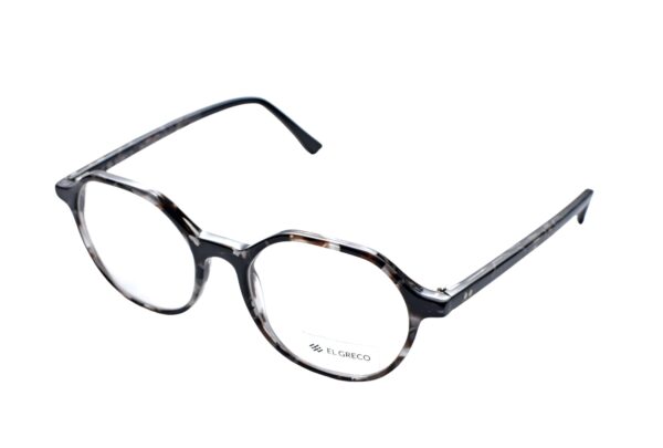 frame glasses el greco men women unisex round shape black acetate grey details