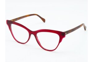 frame glasses el greco women cat eye acetate red color brown temples