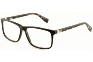 frame glasses hoffman men square shape black acetate grey details on temples