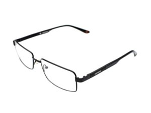 eyeglasses hoffman men rectangular shape black metallic frame plastic temples