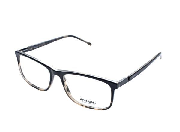 frame glasses hoffman men rectangular shape black acetate crystal details