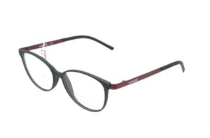 eyeglasses marasil junior children kids round shape slightly butterfly black plastic frame burgundy metal temples