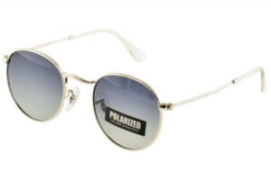 sunglasses kids marasil boys girls round shape metallic silver color blue gradient degrade polarized lenses uvprotection