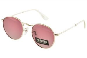 sunglasses kids marasil boys girls round shape metallic silver color red gradient degrade polarized lenses uvprotection