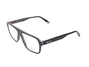 frame glasses paul frank men oversized square shape black acetate white details