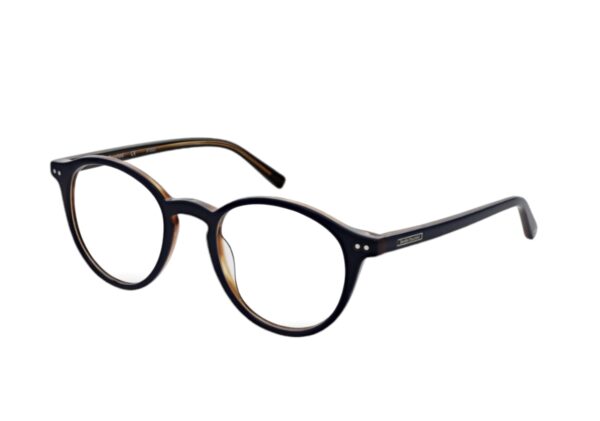 frame glasses sergio tacchini men women unisex round dark blue acetate