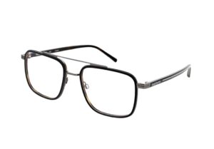 frame glasses sergio tacchini men square dark grey acetate gun metallic double bridge