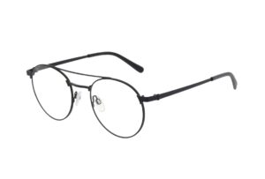 frame glasses sergio tacchini men women unisex round shape metallic double bridge black color