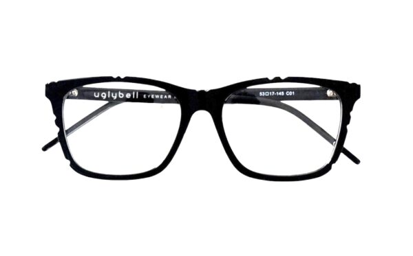 frame glasses ugly bell men women unisex handmade black acetate carved square shape