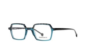 frame glasses xavier garcia men women small square petrol acetate black details