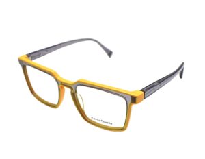 frame glasses xavier garcia men women square transparent grey and yellow acetate