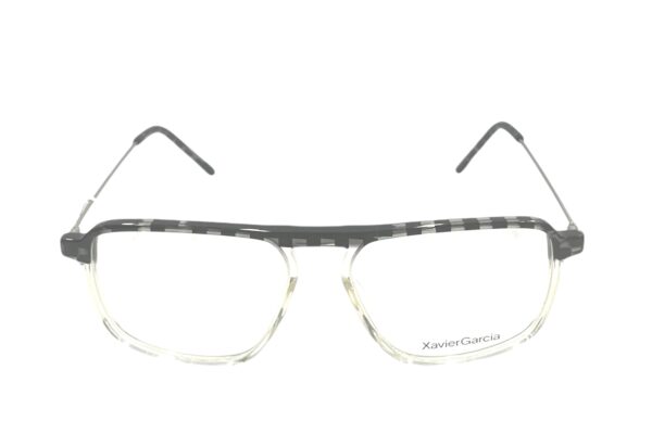 frame glasses men women xavier garcia transparent acetate black and grey details