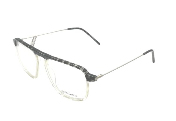 frame glasses men women xavier garcia transparent acetate black and grey details