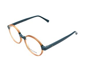 frame glasses zeus dione men women round petrol and light brown acetate