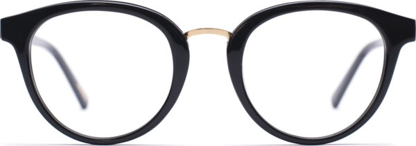 frame glasses bluesky women round shape black acetate gold metallic bridge