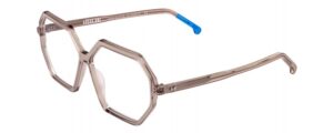 Frame glasses urban owl women polygonal shape transparent beige acetate