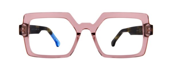 Frame glasses urban owl women square shape crystal pink (transparent) acetate brown/olive color temples