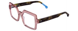 Frame glasses urban owl women square shape crystal pink (transparent) acetate brown/olive color temples