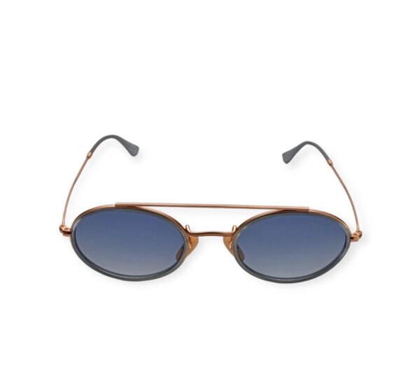 sunglasses charles dumpiad 1972 men women unisex oval shape metallic frame gold and blue bicolor blue lenses polarized uvprotection