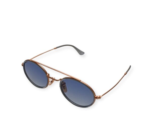 sunglasses charles dumpiad 1972 men women unisex oval shape metallic frame gold and blue bicolor blue lenses polarized uvprotection