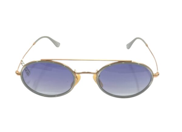 sunglasses charles dumpiad 1972 men women unisex oval shape metallic frame gold and blue bicolor blue lenses polarized uvprotection